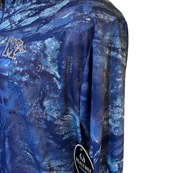 Memphis Tigers Colosseum RealTree Ocean Fishing LS 1/4 Zip Wind Shirt Men L New - Picture 5 of 9